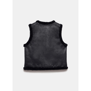 Mint Velvet Black Embroidered Reversible Borg Gilet